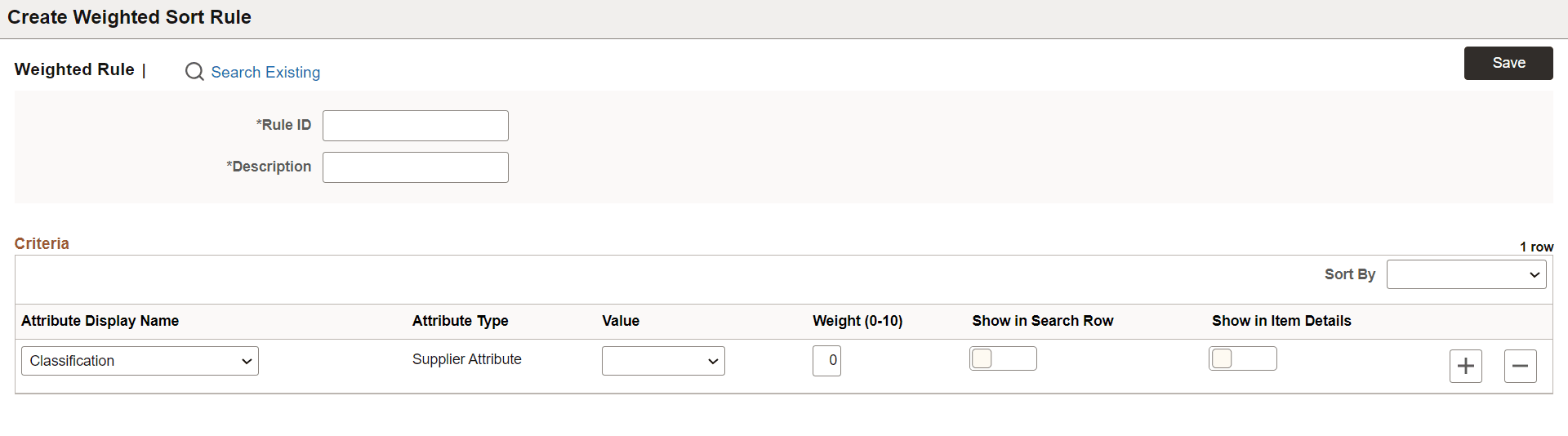Create Weighted Sort Rule
