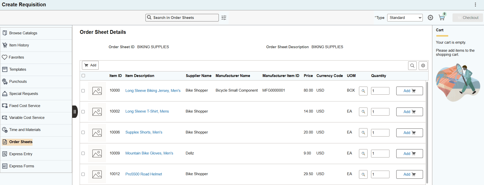 Order Sheets Details