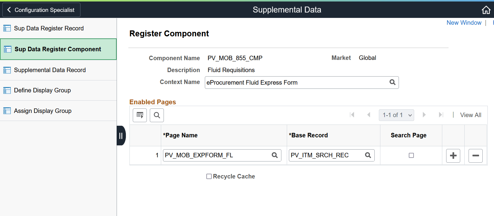 Sup Data Register Component