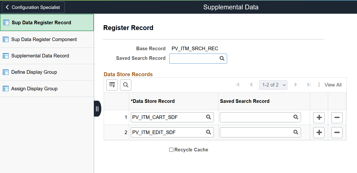 Sup Data Register Record