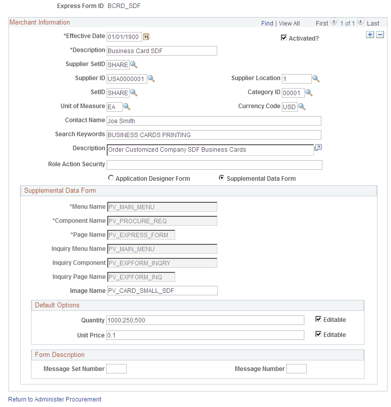 Supplemental Data Form