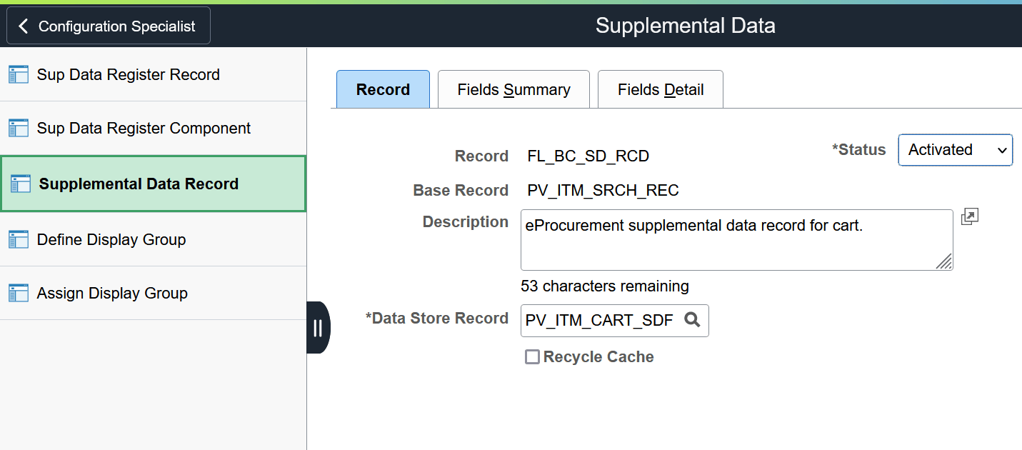 Supplemental Data Record