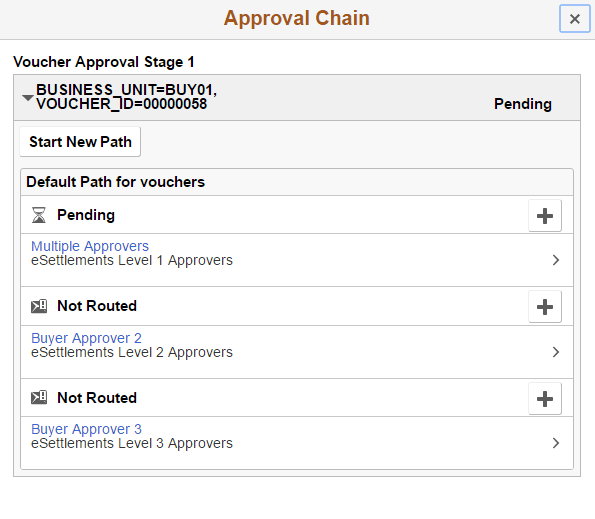 Approval Chain page
