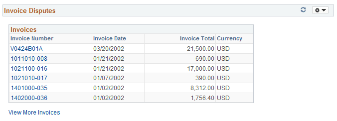 Invoice Disputes Pagelet