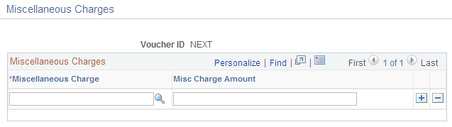 Miscellaneous Charges page