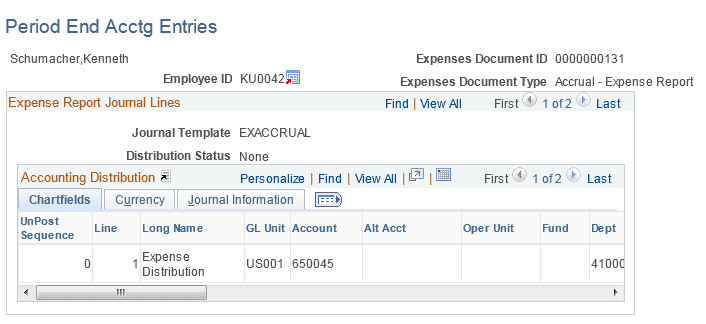 Period End Accounting Entries page