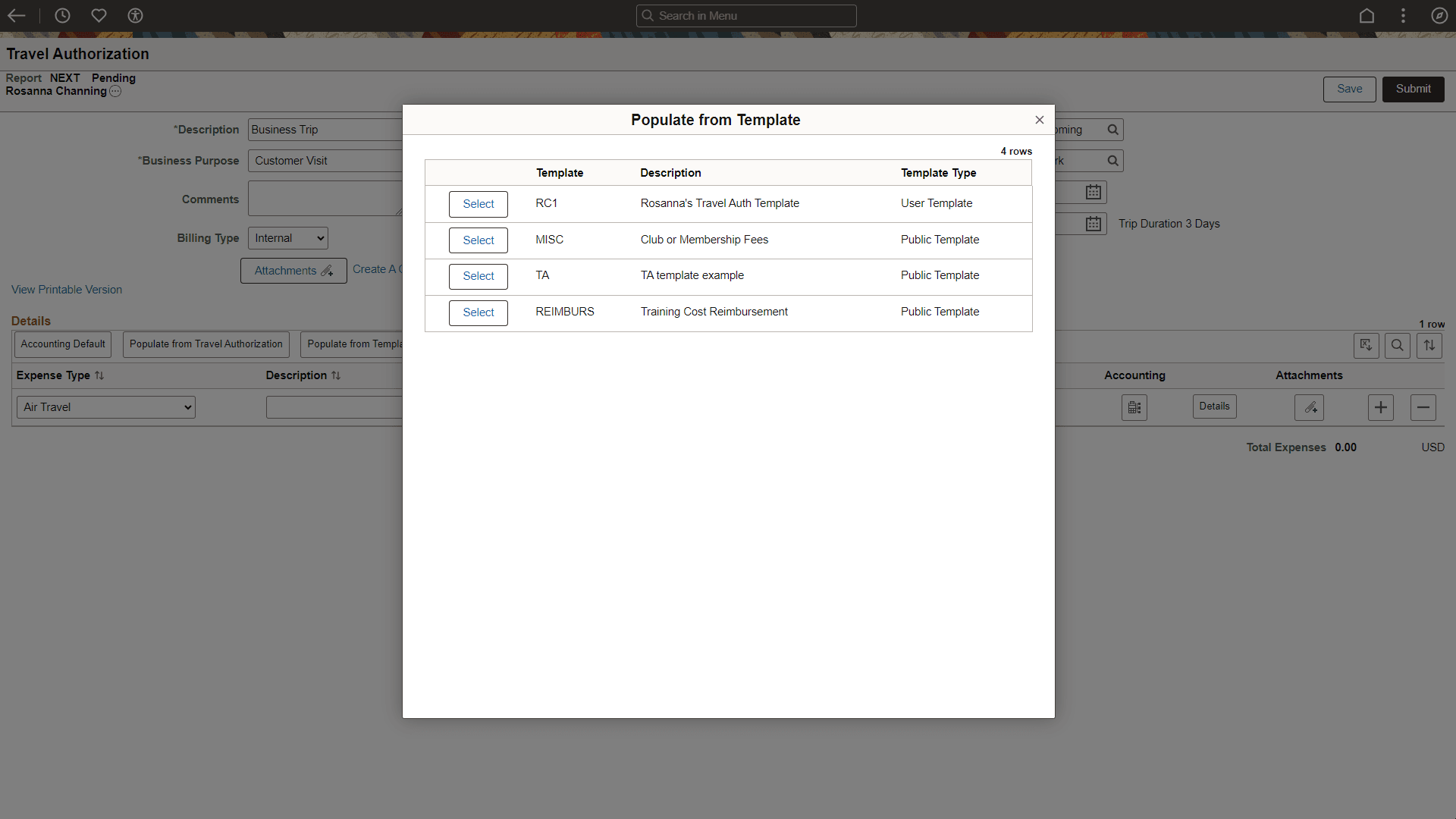 Populate From Template