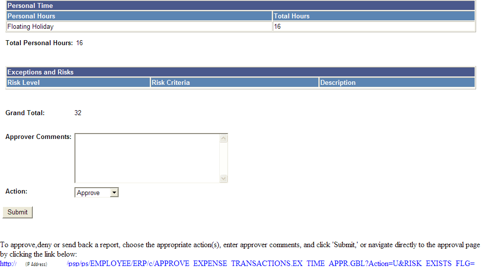 Time Report Approval e-mail (2 of 2)