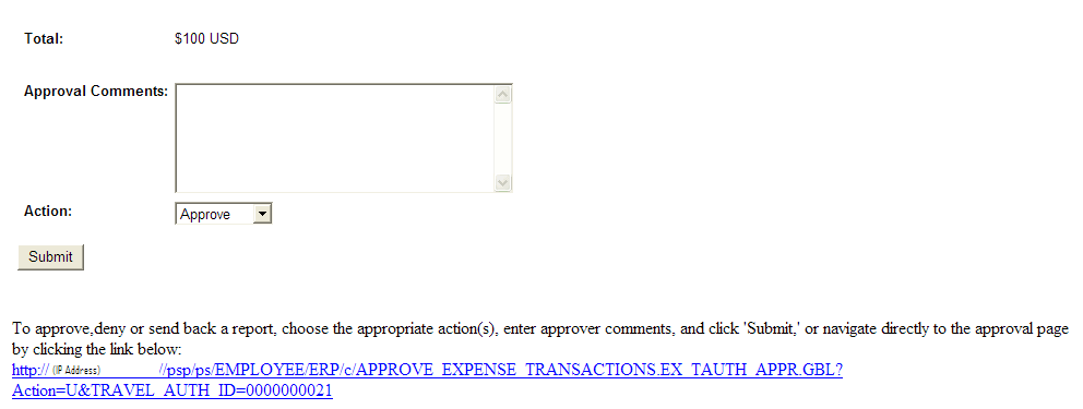 Travel Authorization Approval e-mail (2 of 2)