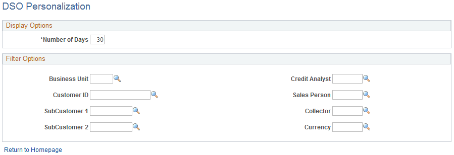 DSO Personalization page