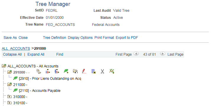 Account Rollup Tree in Tree Manager