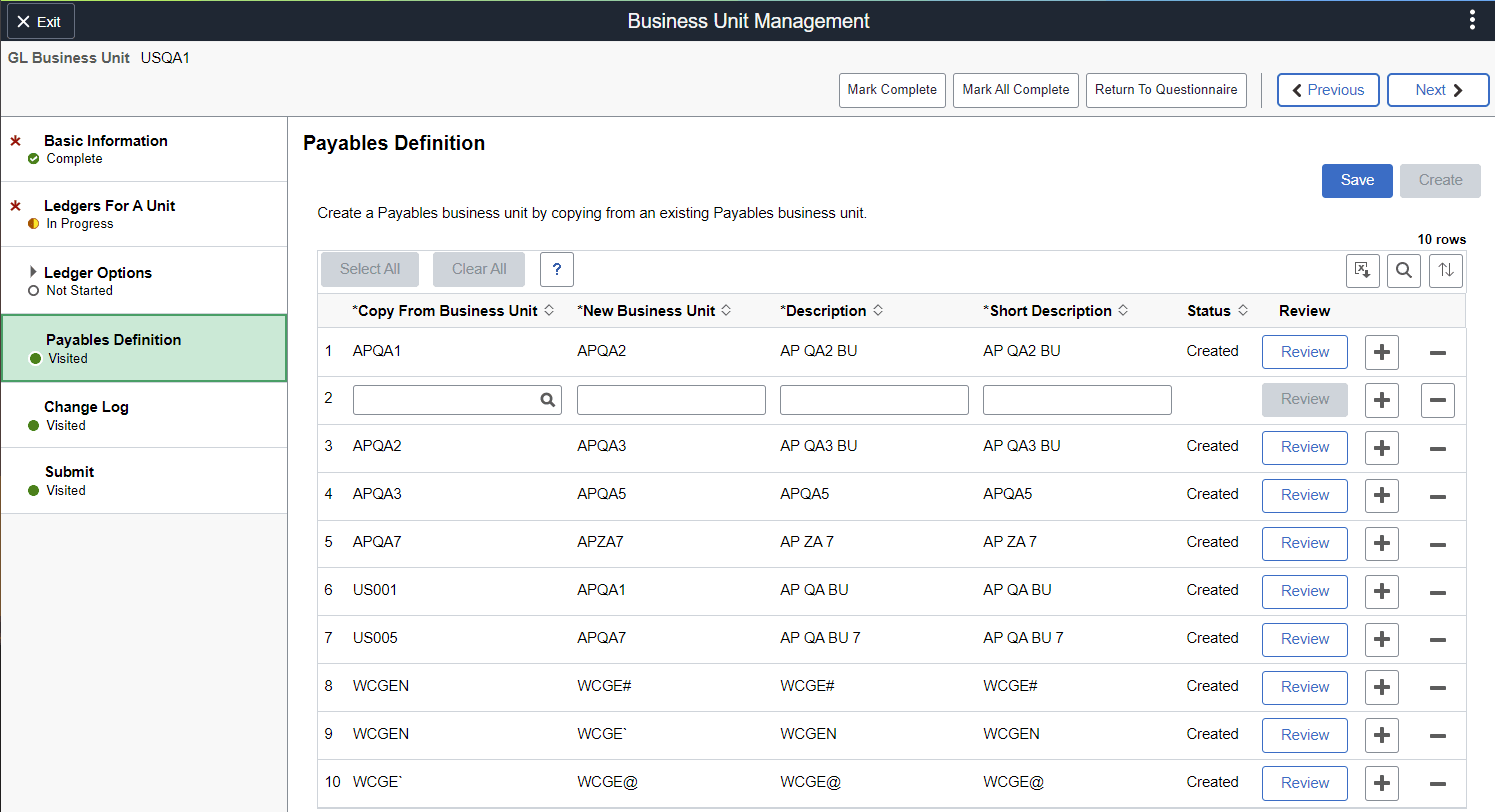 Business Unit Management: Sub-ledger Definition