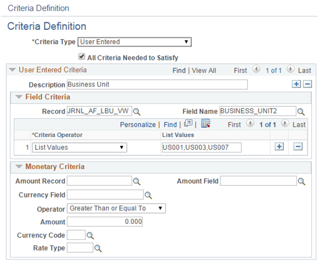 Criteria Definition 1