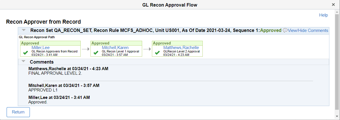 Recon Approver from Record
