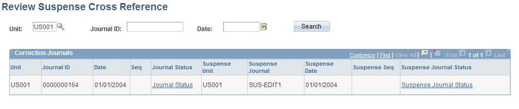 Review Suspense Cross Reference page