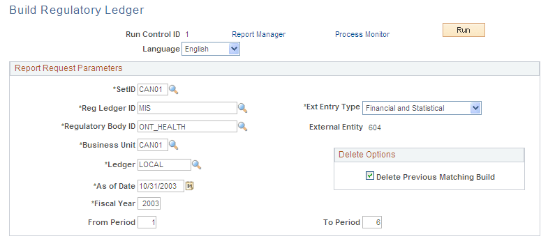 Build Reg Ledger page
