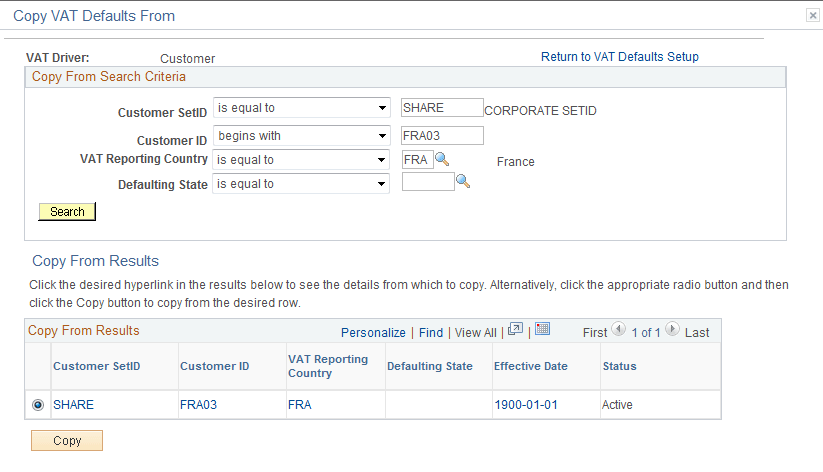 Copy VAT Defaults From page
