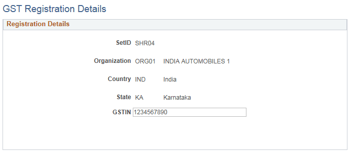 GST Registration Details
