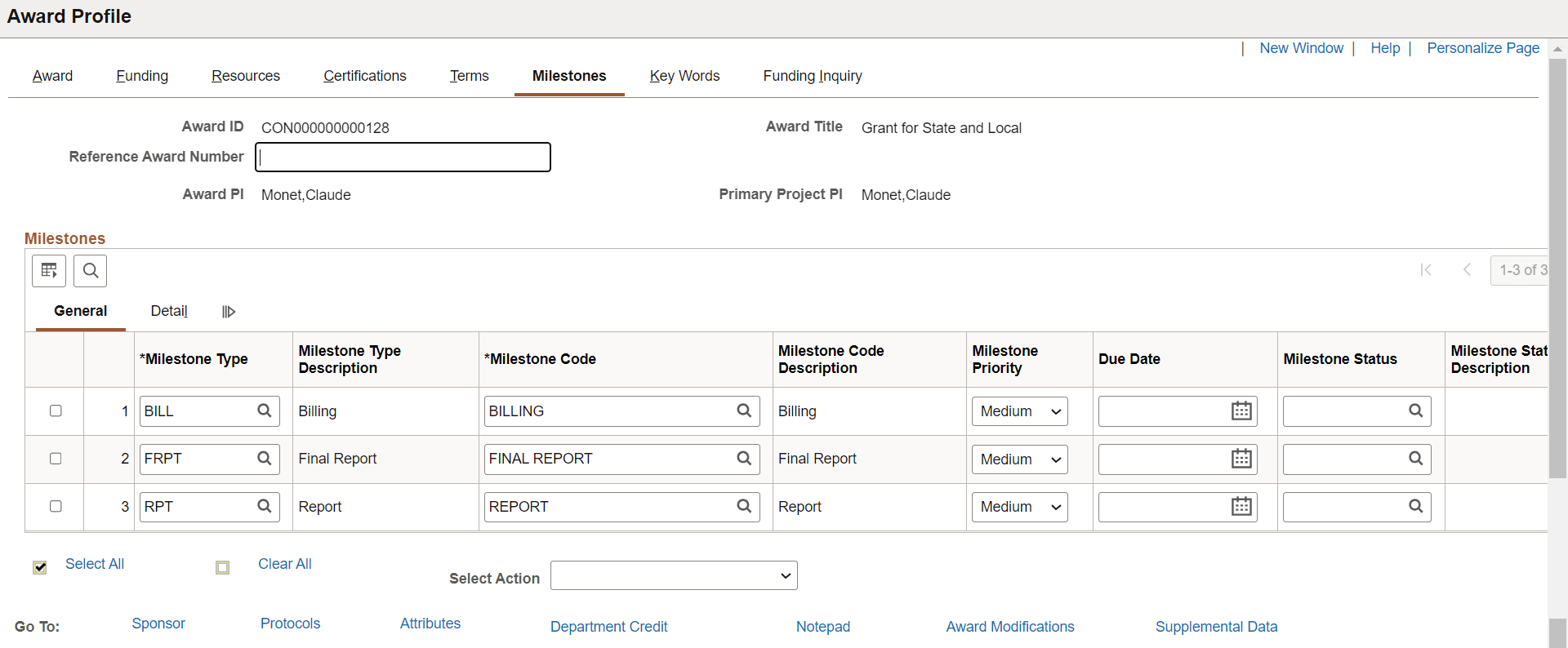 Award - Milestones Page (1 of 2)