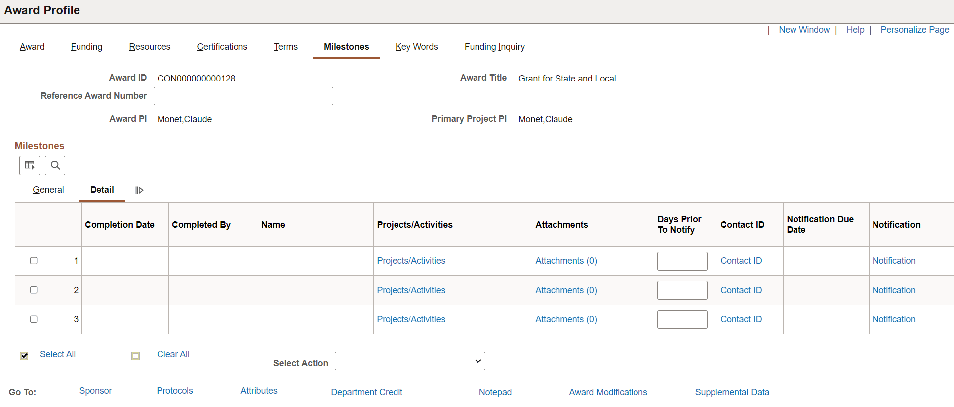 Award - Milestones page (2 of 2)