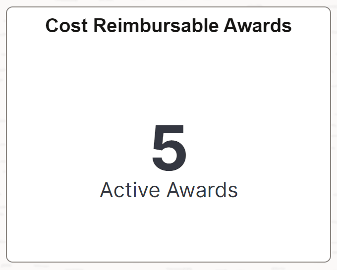 Cost Reimbursable Awards Tile
