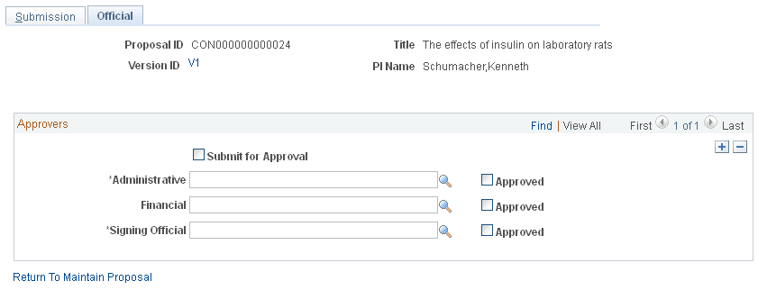 Proposal - Official page