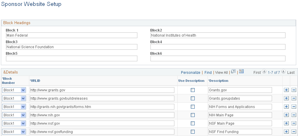 Sponsor Website Setup page