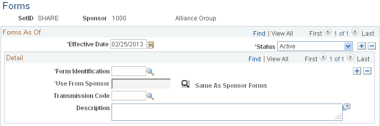 Sponsors - Forms page