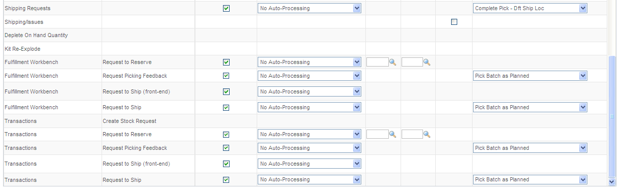 Auto-Processing Options tab of the Fulfillment Engine Options page (page 2 of 2)