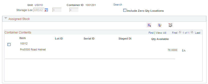 Container Management page (1 of 2)