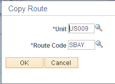 Copy Route page