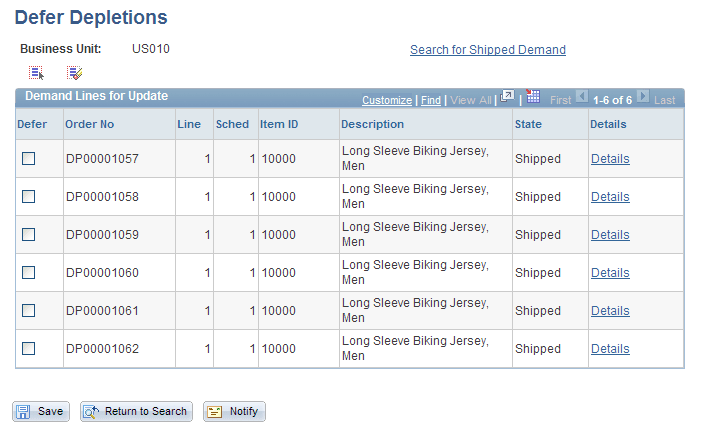 Defer Depletions page