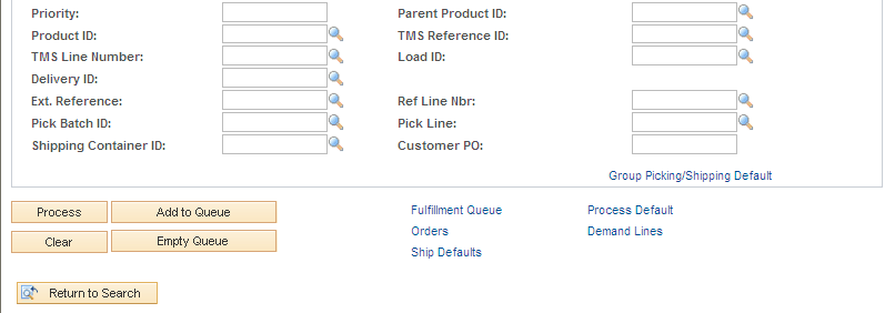 The Fulfillment Workbench page