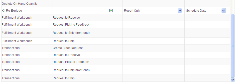 Kit Re-Explode Options tab of the Fulfillment Engine Options page (page 2 of 2)