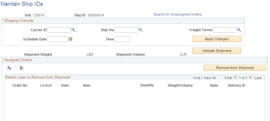 Maintain Ship IDs page (1 of 2)