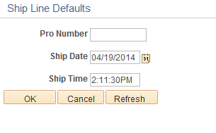 Shipping/Issues-Ship Line Defaults page