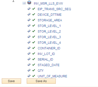 View the fields included in the message used by the INVENTORY_CREATE_STOCK_REQUEST service operation (2 of 2, partial page)