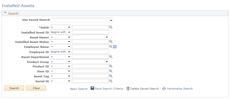 Installed Assets Page (HelpDesk-CRM)