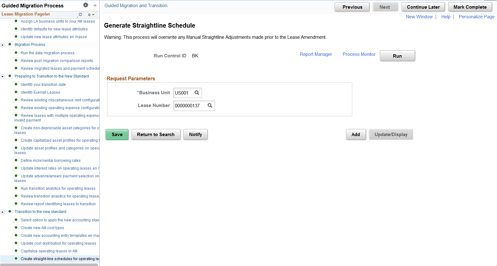 Create Straight-Line Schedules for Operating Leases page