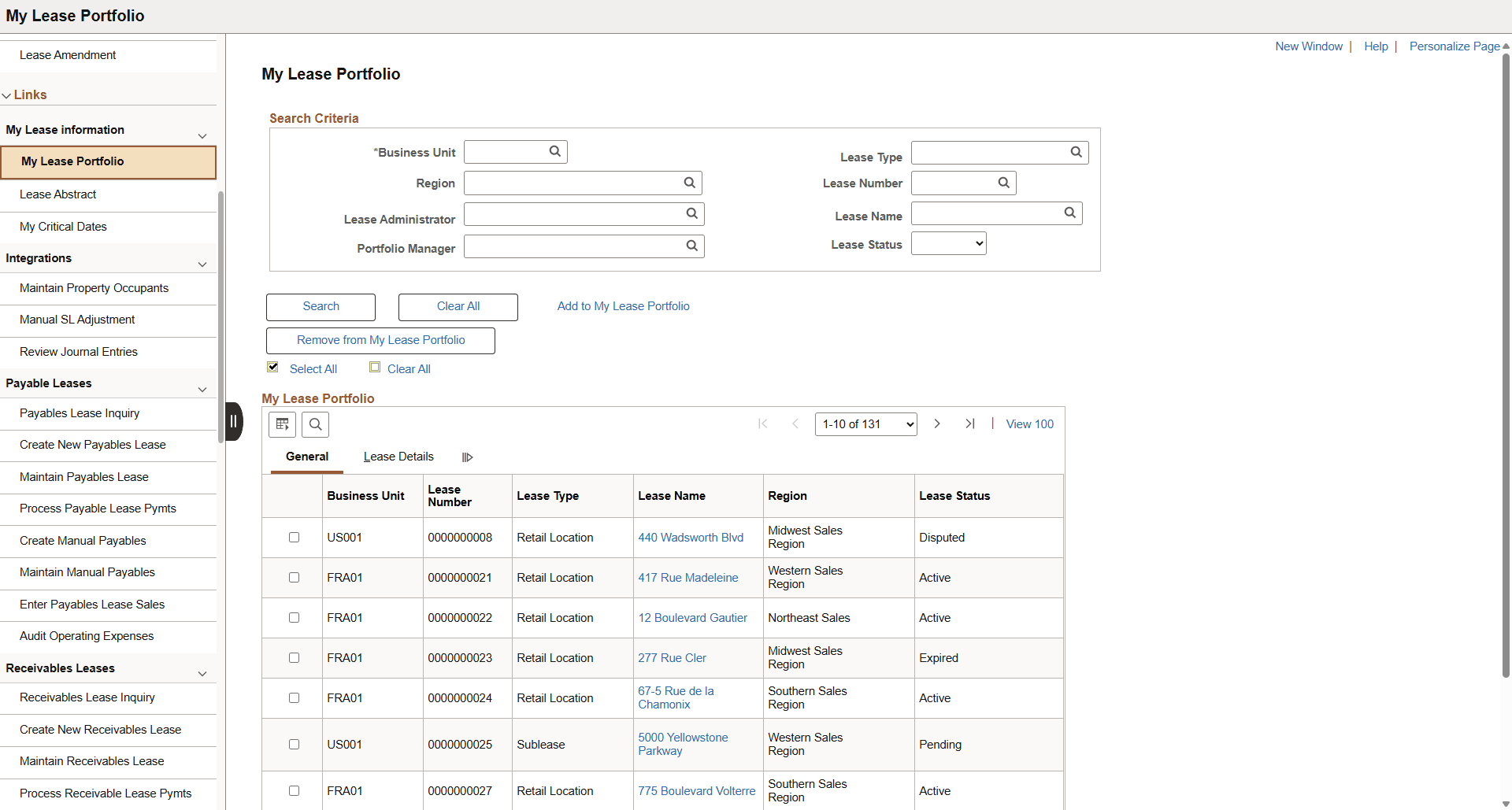 Lease WorkCenter - Links