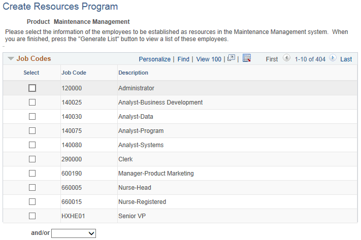 Create Resources Program (1 of 5) page