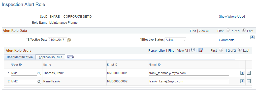Inspection Alert Role