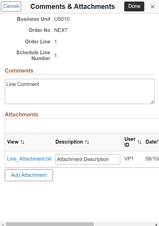 Express Issue - Line Comments & Attachments Page
