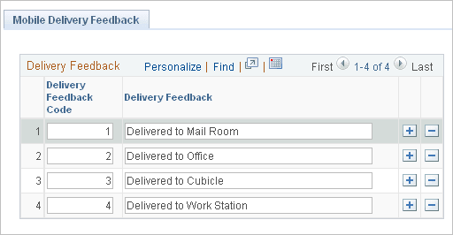Mobile Delivery Feedback page