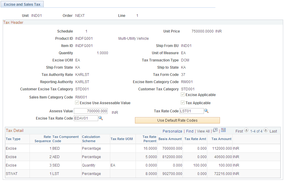 Excise and Sales Tax page