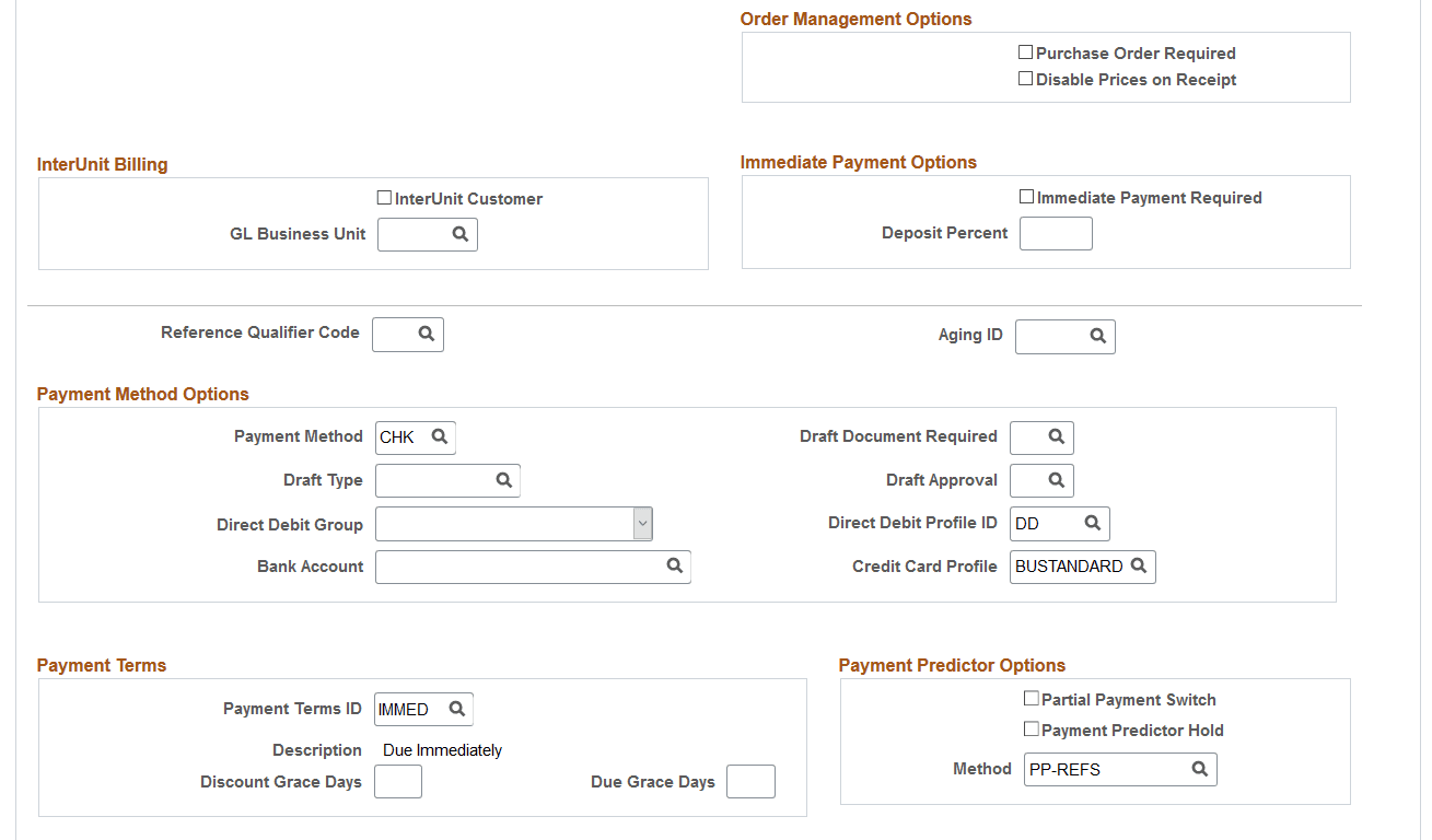Bill To Options page (2 of 3)