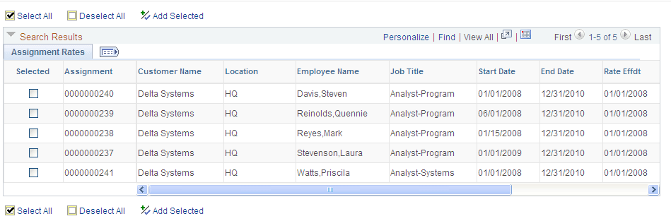 Request Mass Assignment Rate Changes - Search page (2 of 2)