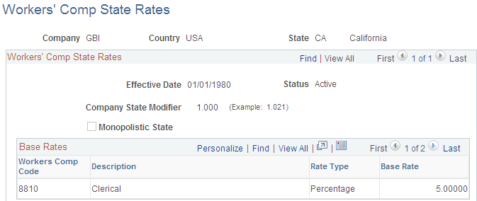 Workers' Comp State Rates page