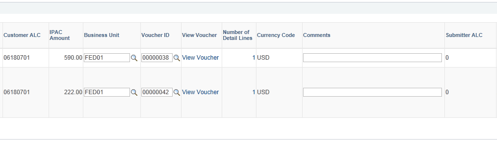 AP IPAC Workbench page (2 of 3)
