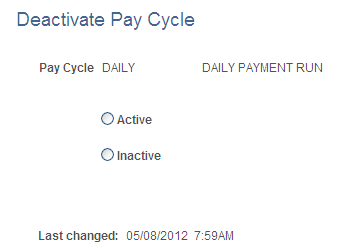 Deactivate Pay Cycle